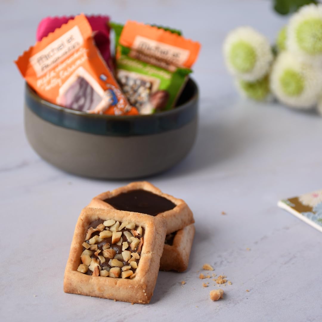 Michel et Augustin Cookies, Individually Wrapped Snacks, 3 Bag Variety Pack, Gourmet Chocolate Shortbread, 15 French Butter Cookies per bag