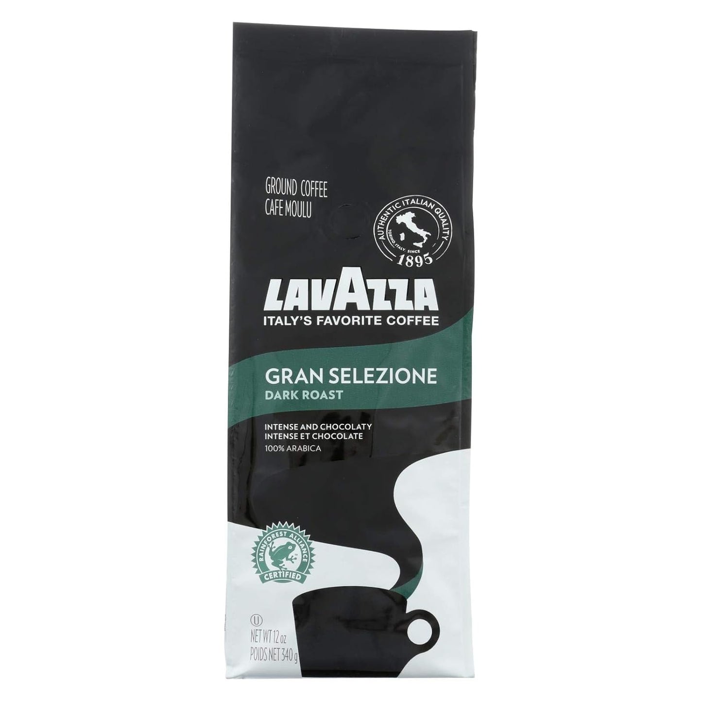 Lavazza Gran Selezione, Dark Roast Coffee, Grnd 12 Oz, Each