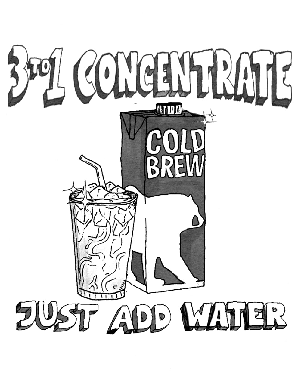 Wandering Bear Organic Unsweetened Extra Strong Cold Brew in a Box - Make Your Own Iced Coffee Drink with Wandering Bear Black Concentrate, Shelf-Stable - 21 Servings - 32 fl.oz