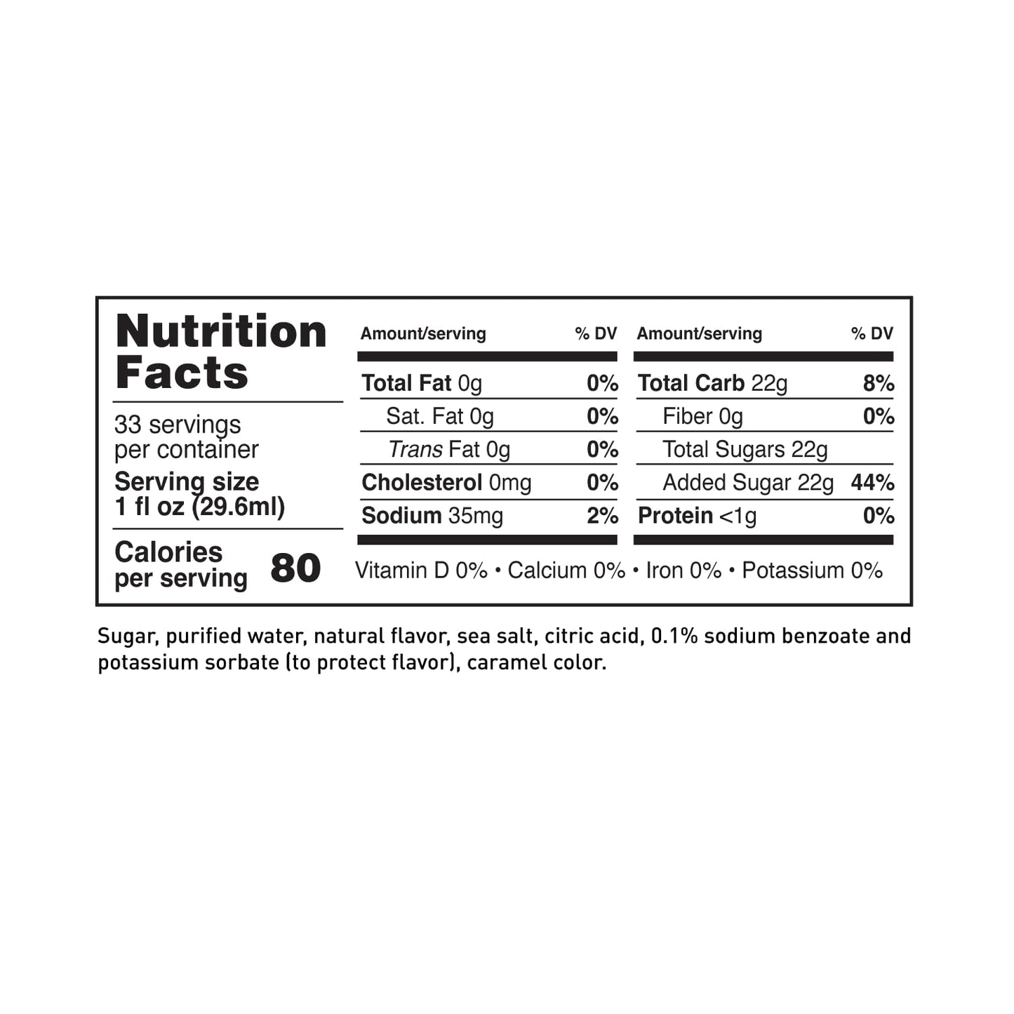 (4-Pack) LAVA Premium Salted Caramel Sea Salt Syrup, Salted Caramel Coffee Sweetener, 33.8oz (1-Liter), Made with 100% Sugar, No Artificial Sweeteners, Flavors, or Colors