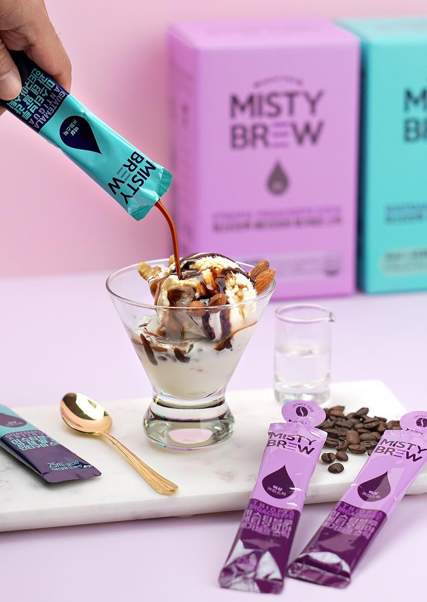 Cold Brew Coffee Concentrate liquid, Single Serve Coffee Sticks, MistyBrew, Imported from Korea, Premium coffee (10 stickes, Antigua)
