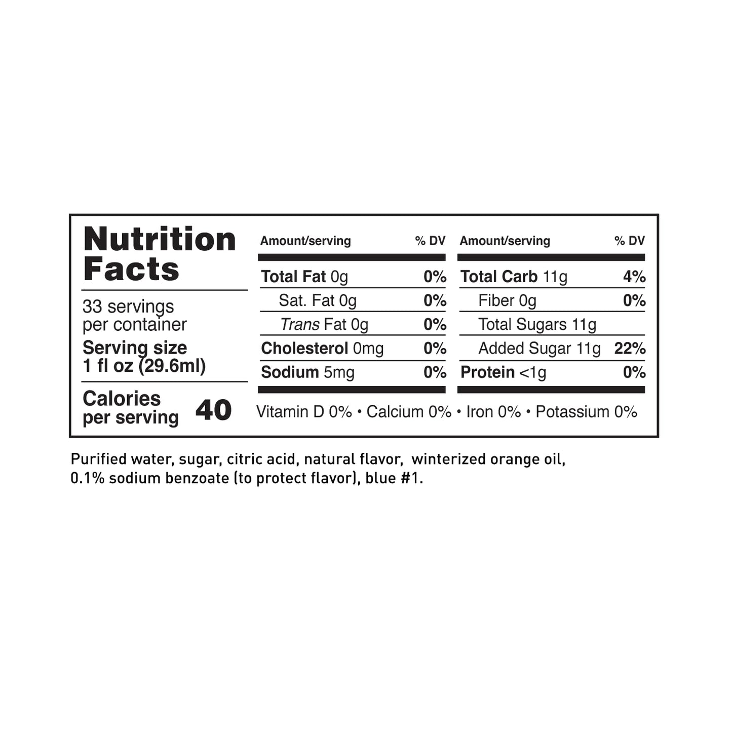 (4-Pack) LAVA Premium Blue Curacao Syrup, 33.8oz (1-Liter), Made with 100% Sugar, Orange Extract, No Artificial Sweeteners or Flavors