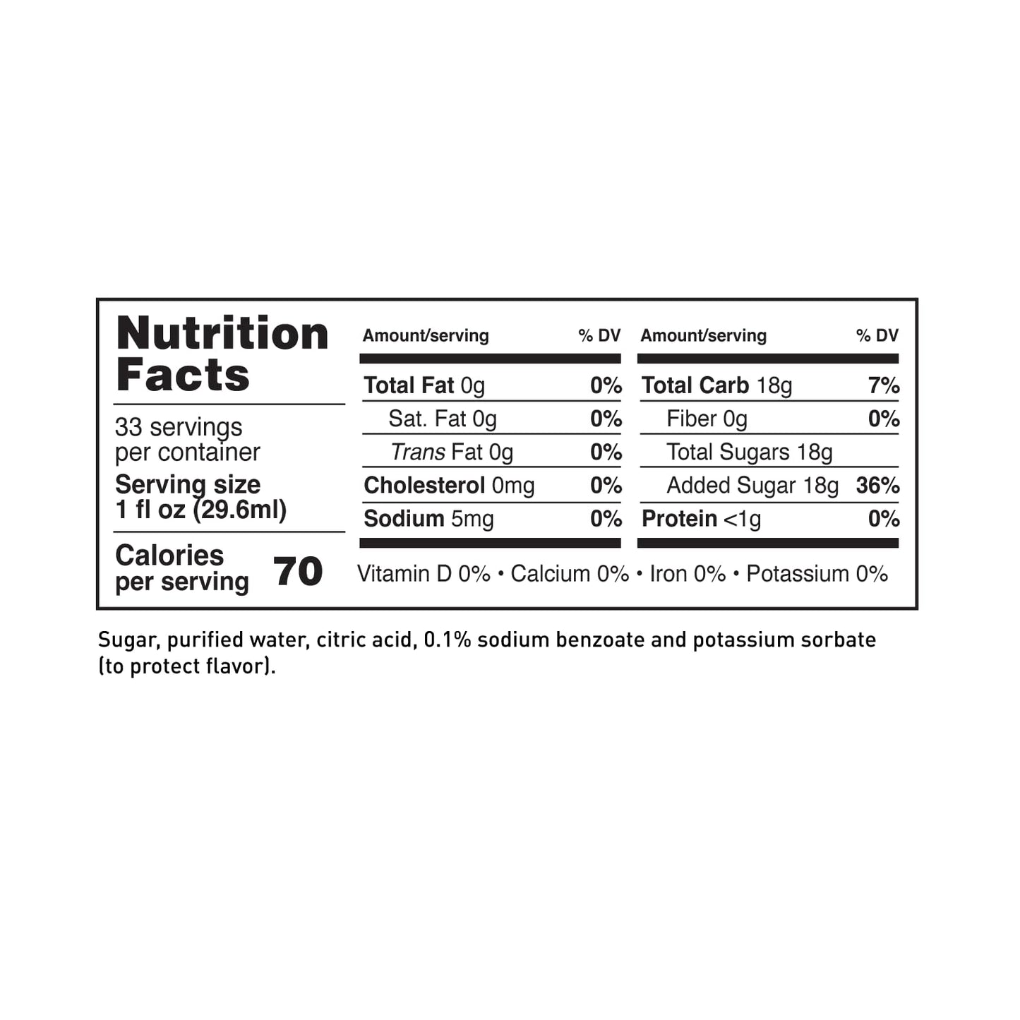 (4-Pack) LAVA Premium Simple Syrup for Cocktails, 33.8oz (1-Liter) Made with 100% Sugar, No Artificial Sweeteners, Flavors, or Colors