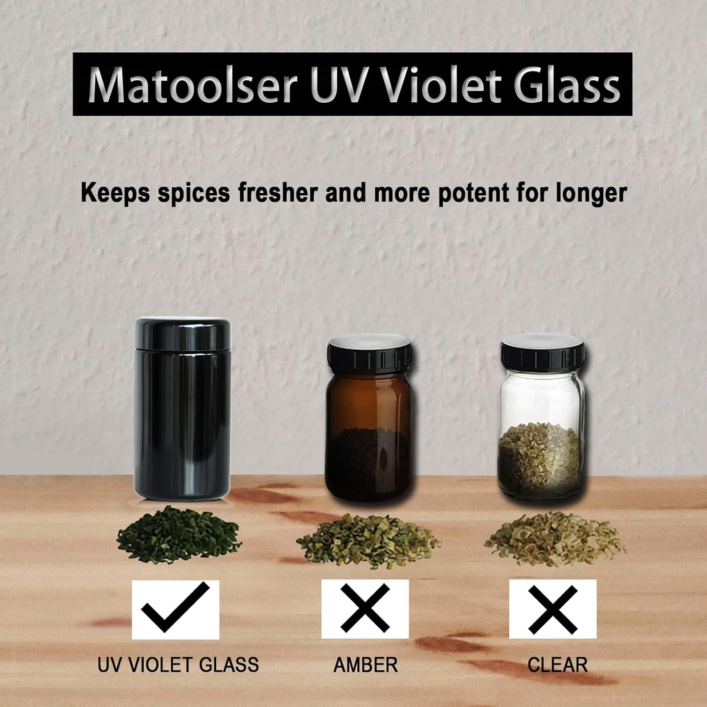 Black Glass Airtight Storage Container Jar 100ml with UV Protection for Spice Coffee