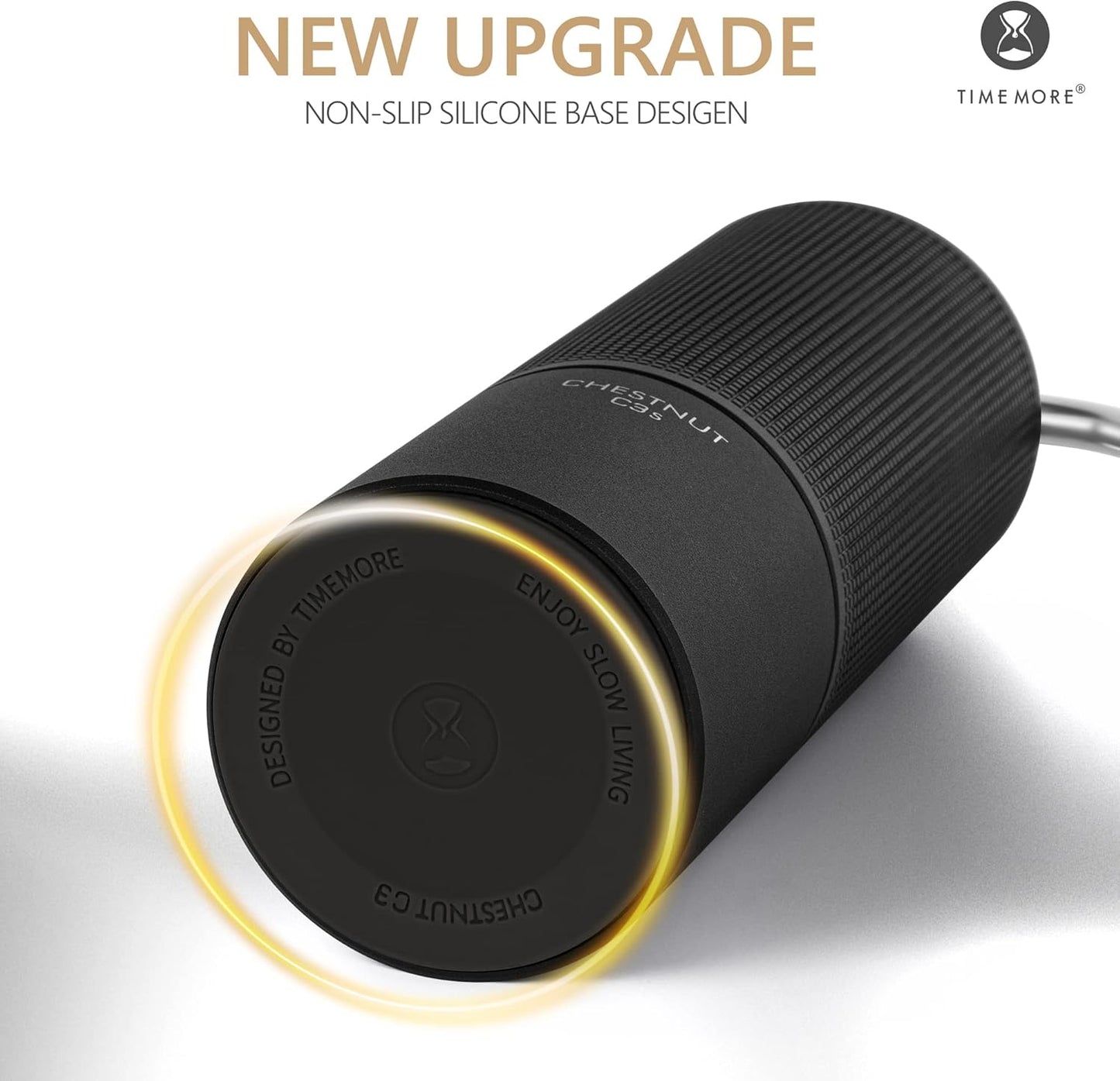 Chestnut C3S Manual Coffee Grinder TIMEMORE, Hand Coffee Grinder with Adjustable Grind Setting, Stainless Steel S2C Conical Burr Coffee Grinder, for Espresso to French Press Black