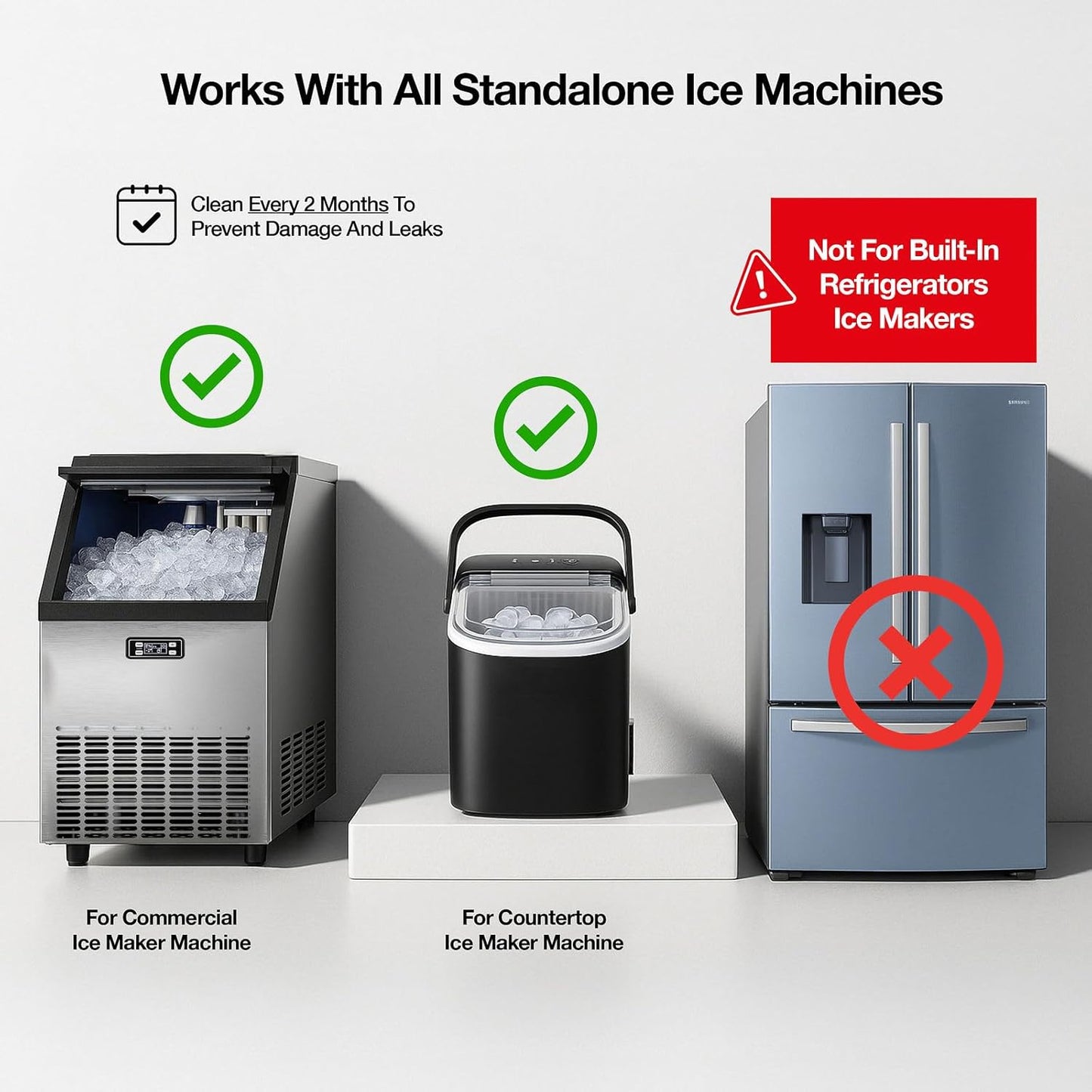 Ice Machine Cleaner and Descaler Gallon | Ice Maker Cleaner for All Brands; Opal, Scotsman, Manitowoc, Affresh, etc. Countertop Icemaker Cleaners Solution | Icemaker Cleaners and Descaler 100% Active!