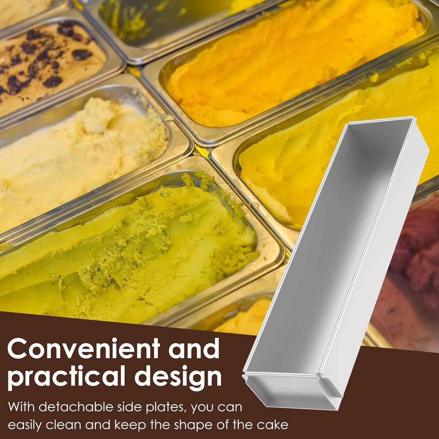 Nonstick Rectangle Cake Pan, Tiramisu & Cheesecake Mold, Tiramisu Pan Cake Baking Tray, Mousse Cake Mold (Removable)