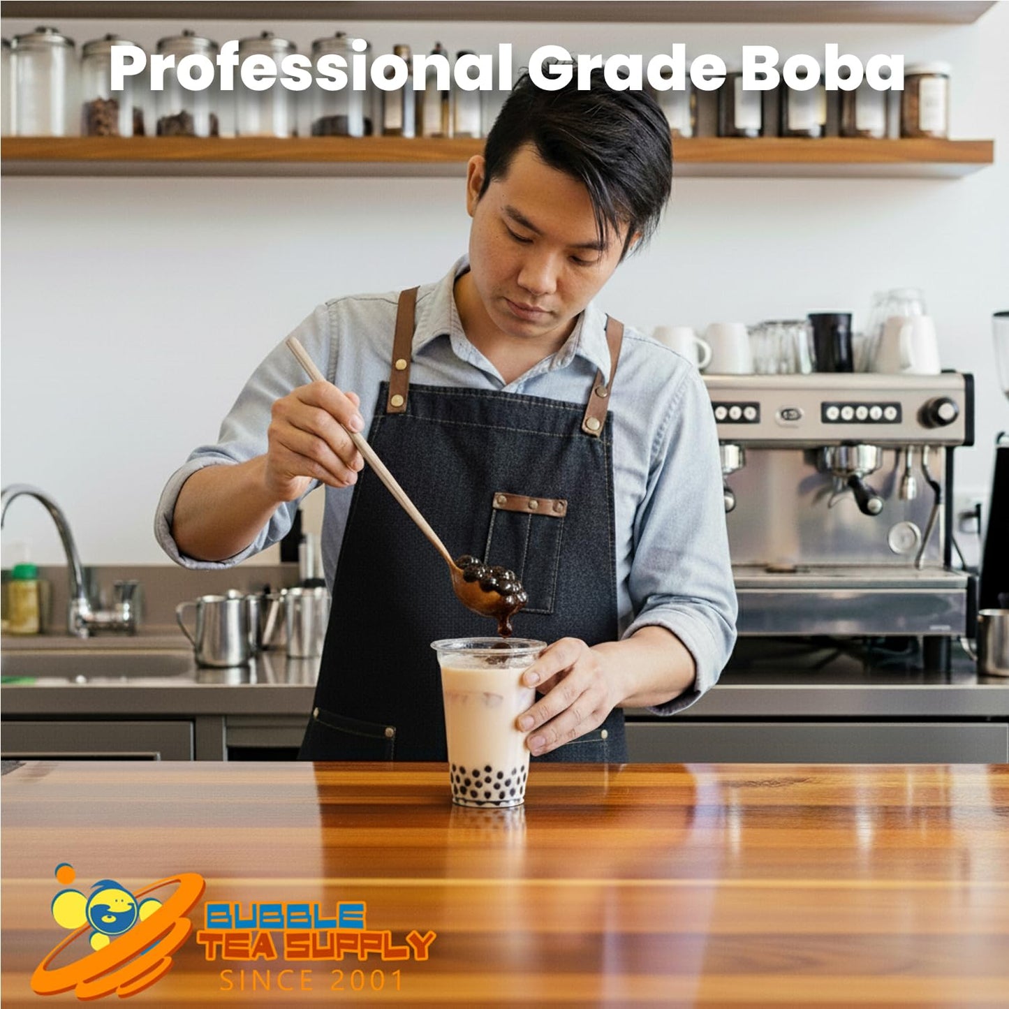 Black Tapioca Boba Pearls for Bubble & Milk Tea Unsweetened - 2.2 Lbs 20-30 Servings - Premium Chewy Black Tapioca Boba Bubbles For Beverages & Dessert Toppings For Pro Tea & Coffee Shops & Home Use