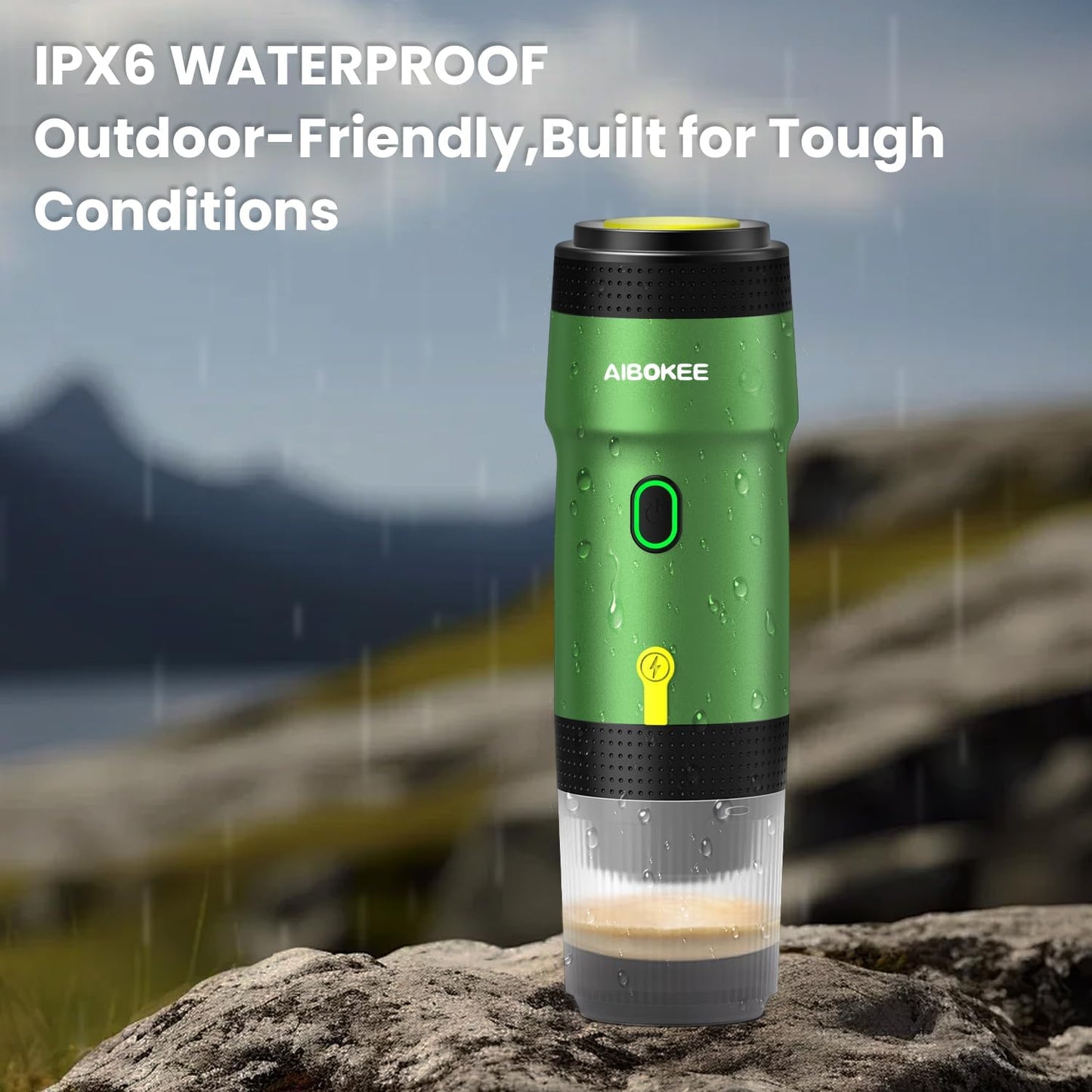 Portable Electric Espresso Machine,Travel Coffee Maker for Camping, Car Coffee Maker Self-Heating with USB-DC,3-in-1 Extraction of 8g Coffee Powder,NS and Small Capsules for RV,Hiking,Office G