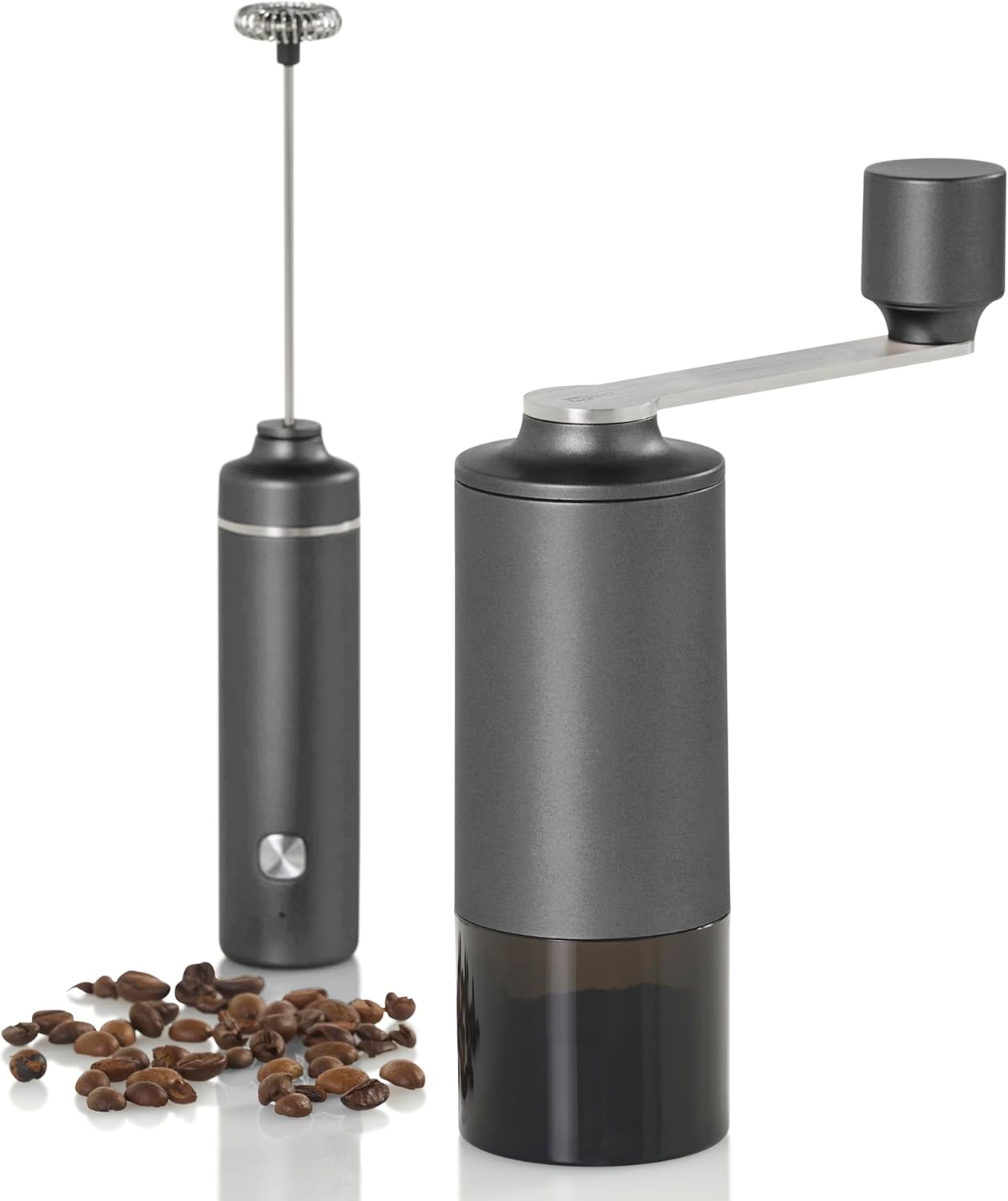 AdHoc Moro Coffee Grinder - Manual Ceramic Coffee Grinder with Adjustable Coarseness - For Home Brewing, Espresso & French Press - Dark Grey