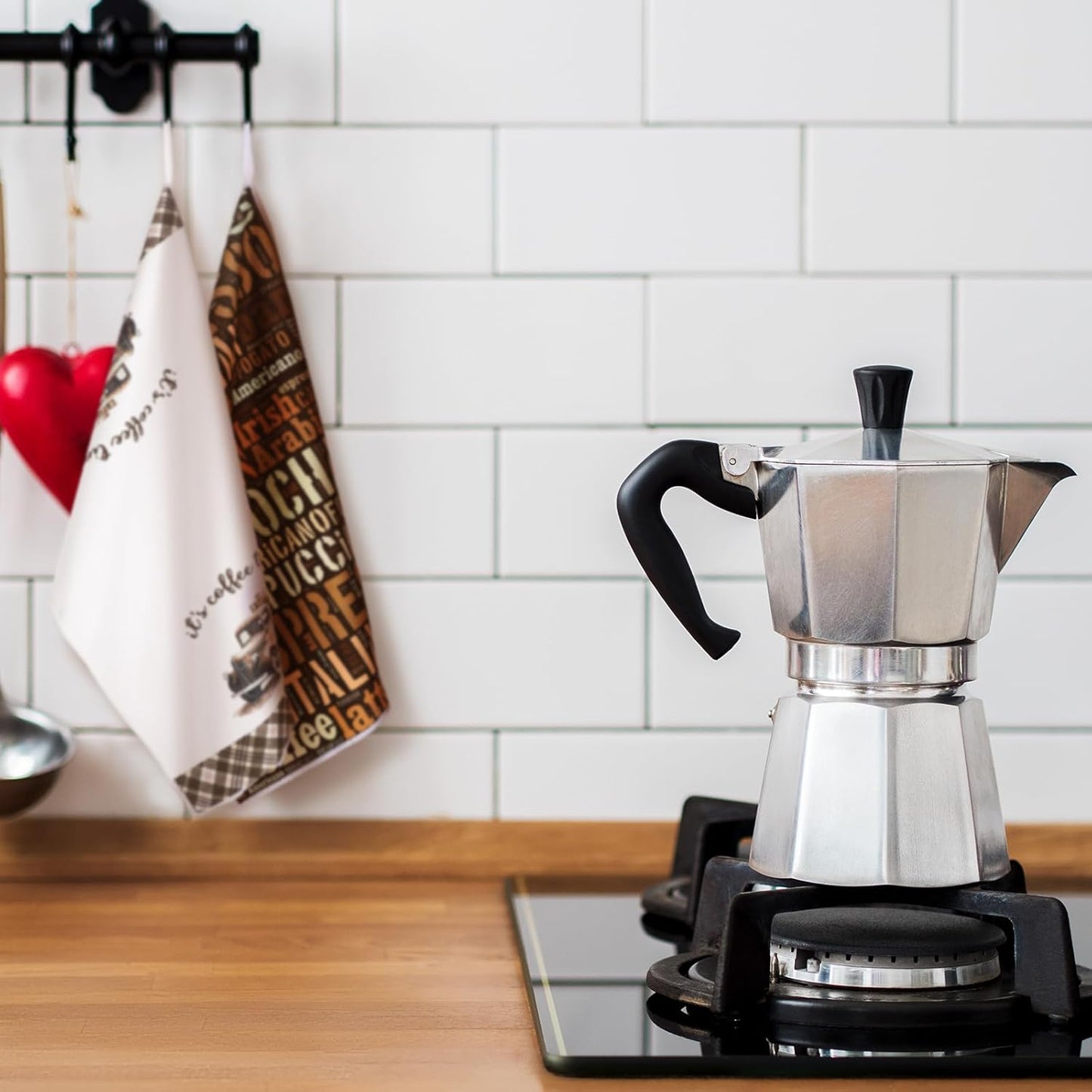 Ferraycle 4 Pieces Kitchen Dish Cloths Coffee Kitchen Hand Towels Absorbent Tea Towels 24 x 16 Inches, Coffee Lover Gift Bar Decorative Dish Cloths Rags, for Farmhouse(Mainly Brown,Vehicle Style)