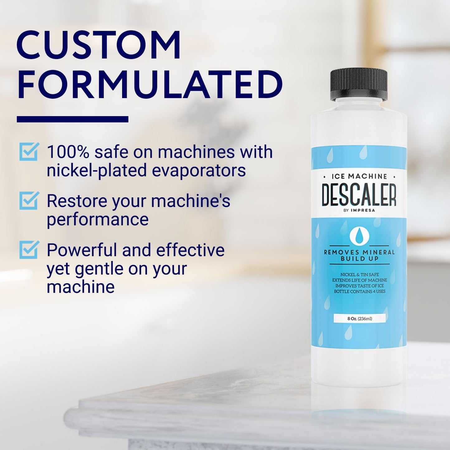 IMPRESA 2-Pack Ice Machine Cleaner/Descaler - 8 Total Uses (4 Uses Per Bottle) - Made in USA Descaling Solution Compatible with Scotsman, Manitowoc, Opal and many others