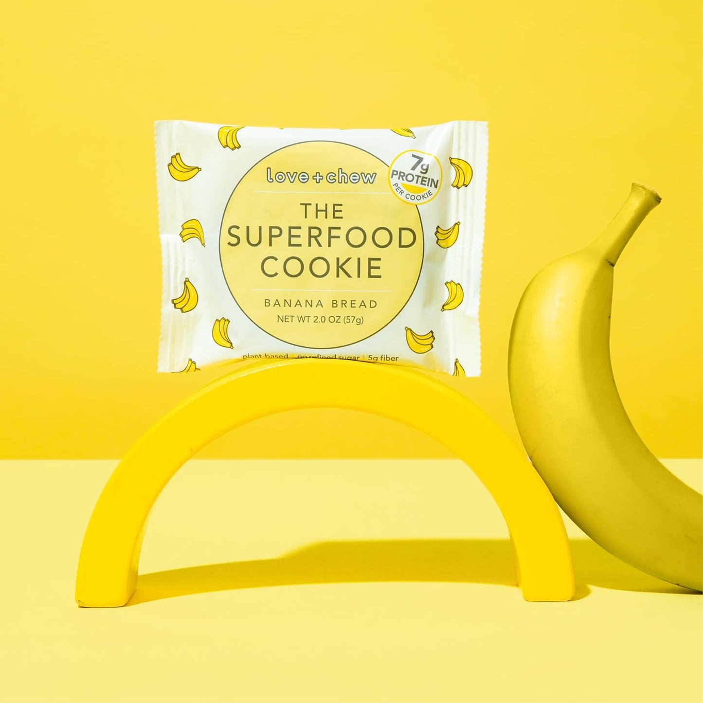 Love + Chew Superfood Soft Baked Cookies, Banana Bread Flavor, Plant Based Cookie Made With Almonds, Chia Seeds, & Bananas for Kids and Adults, Vegan Snacks, Gluten Free, Paleo, Non GMO, 10 Pack