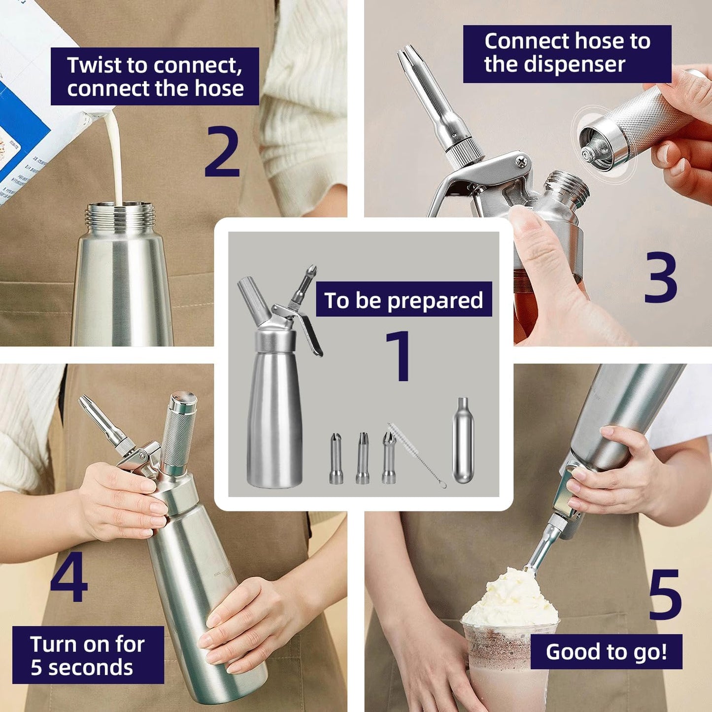 Whipped Cream Chargers - 8g Whip Cream Charger Cylinder Food Grade Original Flavor With Long Shelf Life, Premium Leak Proof Steel, Perfect for Desserts, Cake, Beverages and Gourmet Dishess