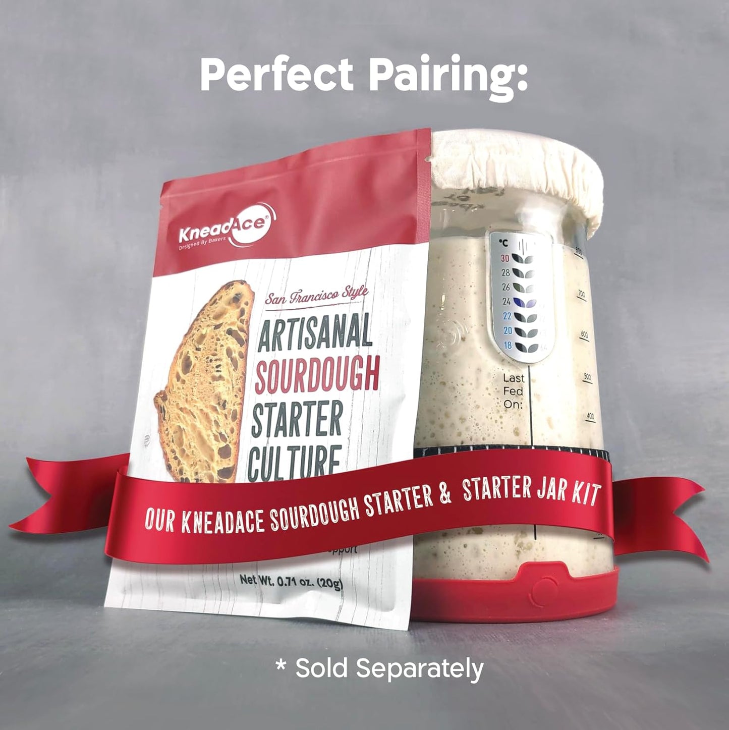 KneadAce Sourdough Starter Culture – Fast-Activating Natural Wild Yeast for Homemade Bread – Dehydrated Sourdough Starter for Baking Artisan Loaves, Easy to Use & Perfect for Beginners