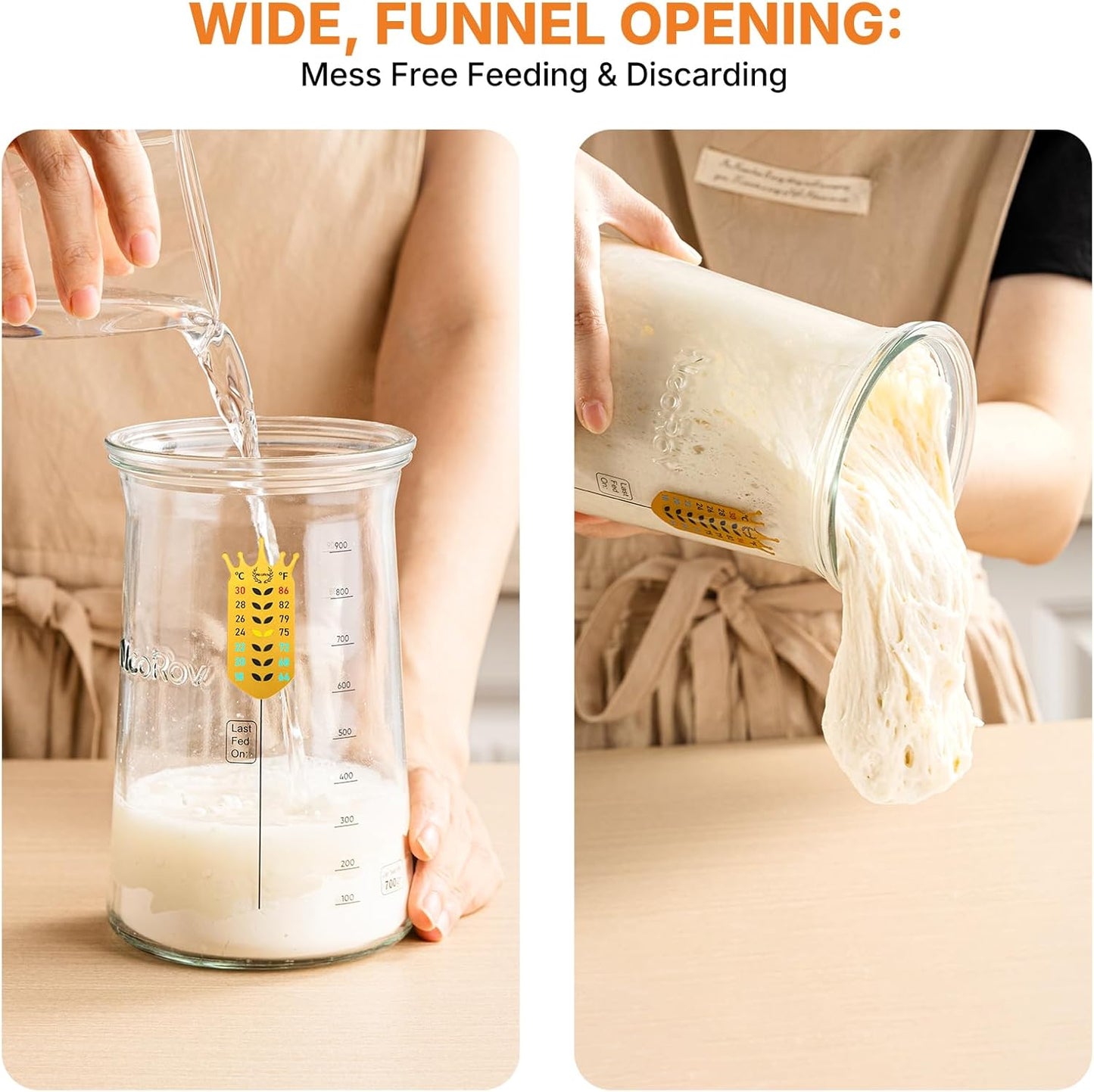 Pro Sourdough Starter Kit - 39 Oz Glass Sourdough Starter Jar (With Cloth Lid,Silicone Base,Scraper,Date Tracker,Temp Strip) - Sourdough Bread Baking Supplies For Sour Dough Bread Loaf (Blue)