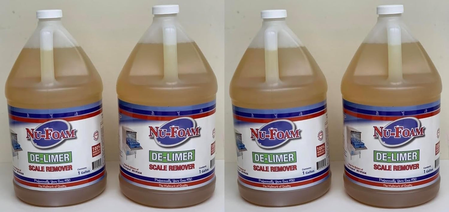 Nu-Foam De-Limer Lime Scale Remover- 1 Gallon- Pack of 2 (4, Gallon)