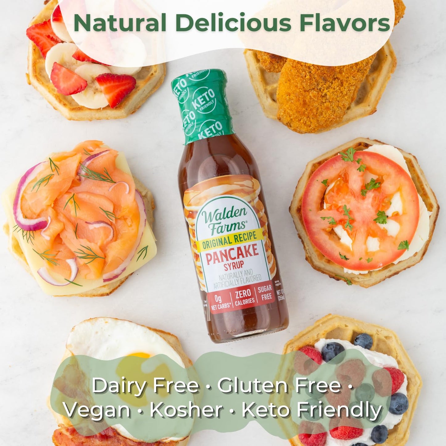 Walden Farms Syrup Variety Pack – Pancake & Maple Walnut – Zero Calorie, Sugar-Free, Low Carb, Keto-Friendly, Gluten-Free, Vegan – 12 oz Bottles (Pack of 2)