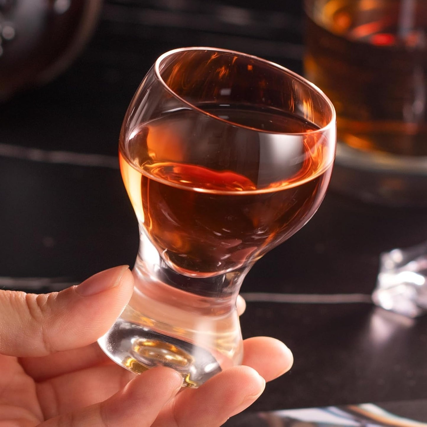 KAMMAK Shot Glasses Set of 2, 60ml/2oz Clear Espresso Shot Glass with Heavy Base for Bar Restaurants Home, Small Whiskey Shot Glass for Vodka, Whiskey, Tequila, Spirits & Liquors