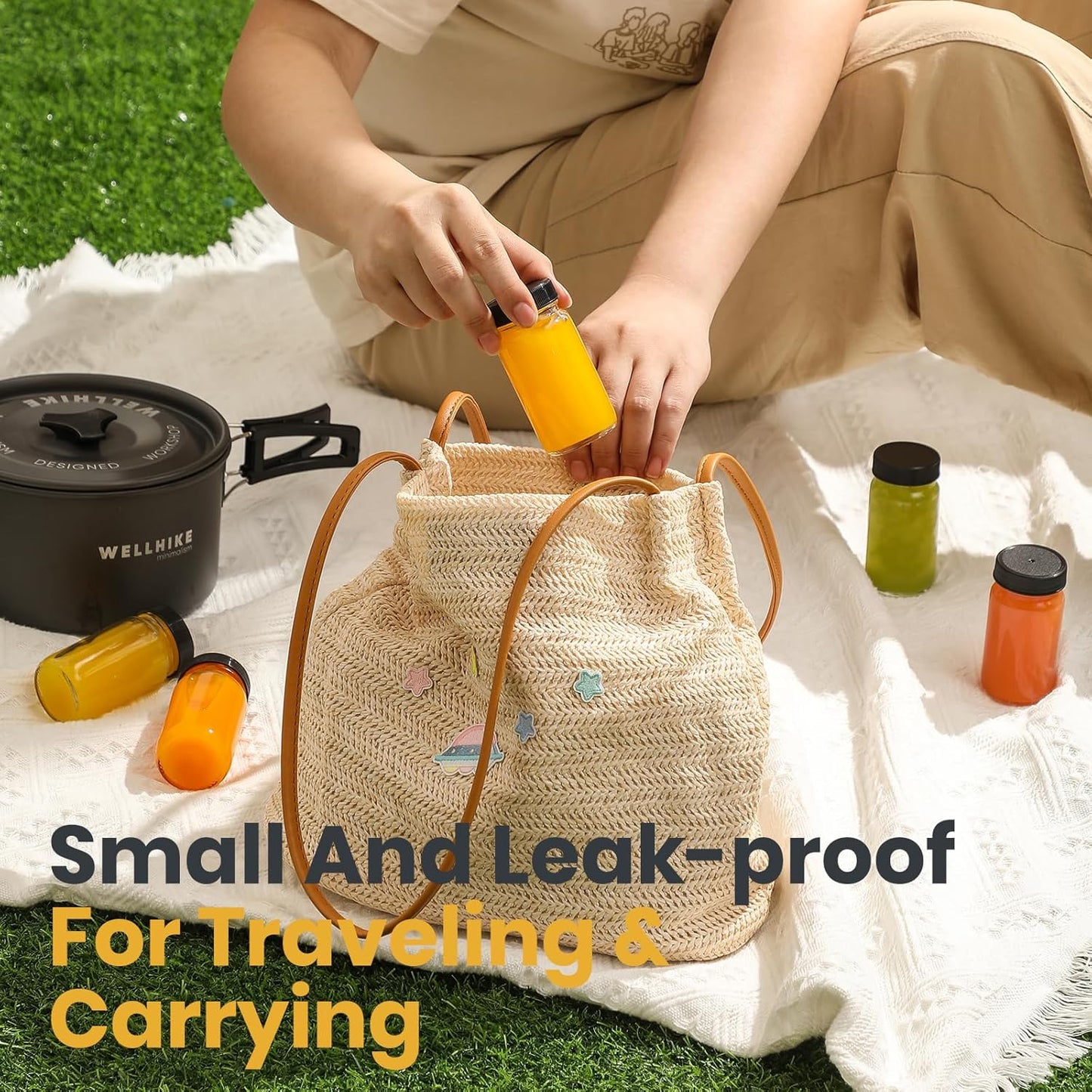 30 Pack 2 oz Glass Shot Bottles w/ Black Lids & 30 Labels - Small Clear Jar for Ginger, Wellness Shot, Juice, Sample, Whiskey - Travel Essentials Mini Bottles - Wide Mouth, Leakproof, Dishwasher Safe