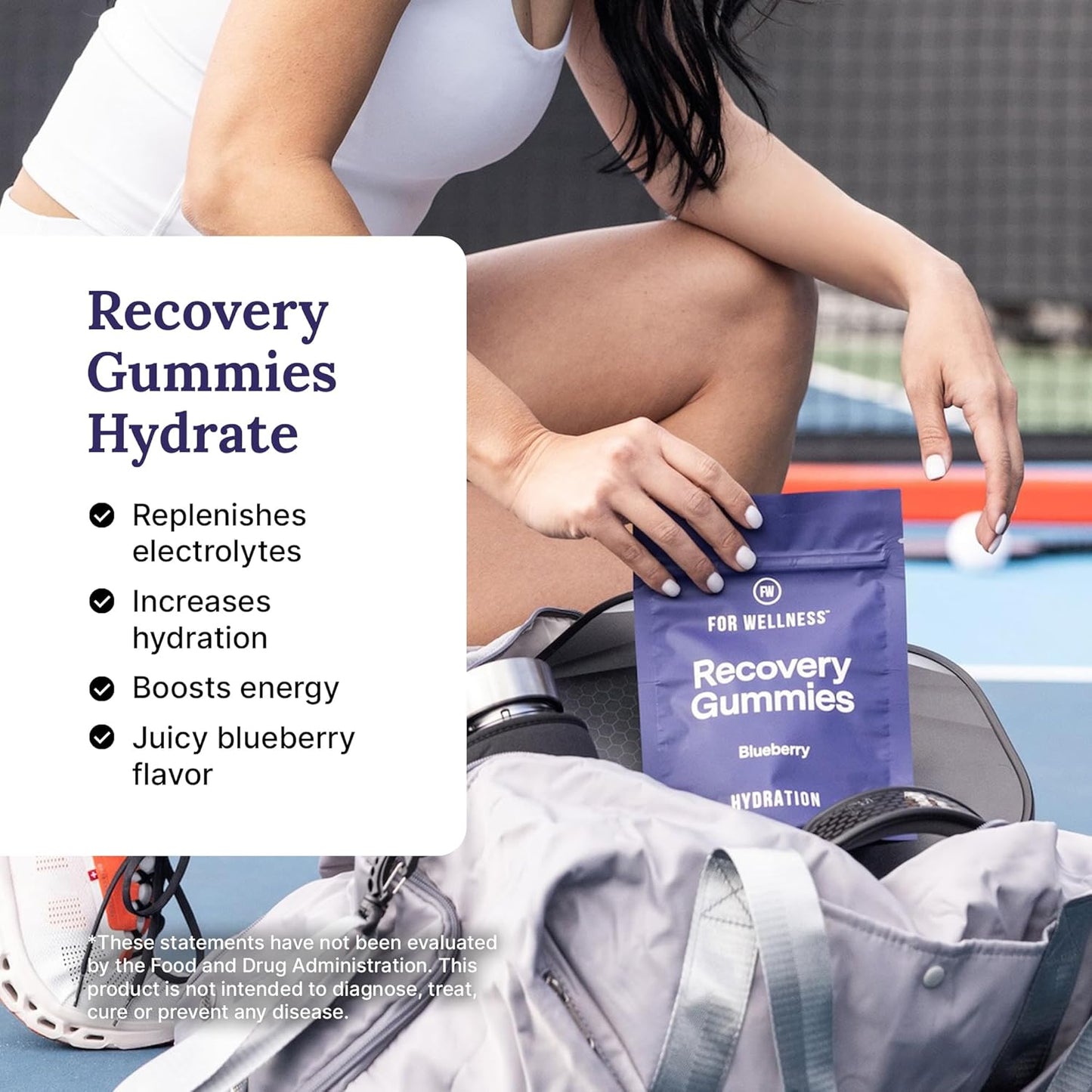 For Wellness Recovery Gummies Variety Pack | Restore, Hydrate & Focus | Gummy Supplements for Post-Workout Recovery, Hydration, Vision & Focus | Vegan, Non-GMO | 3 Pack
