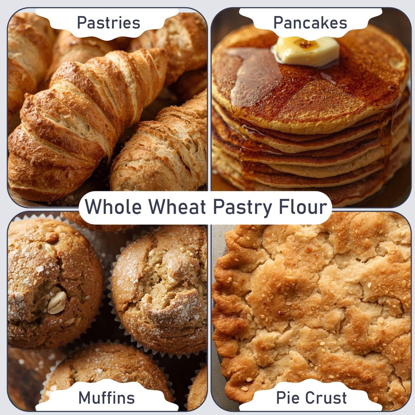 Great River Milling Organic Whole Wheat Pastry Flour | Soft Texture, Lower Gluten | USDA Organic, Non-GMO, Kosher | Ideal for Muffins, Cookies, Cakes & More | 5 Lb