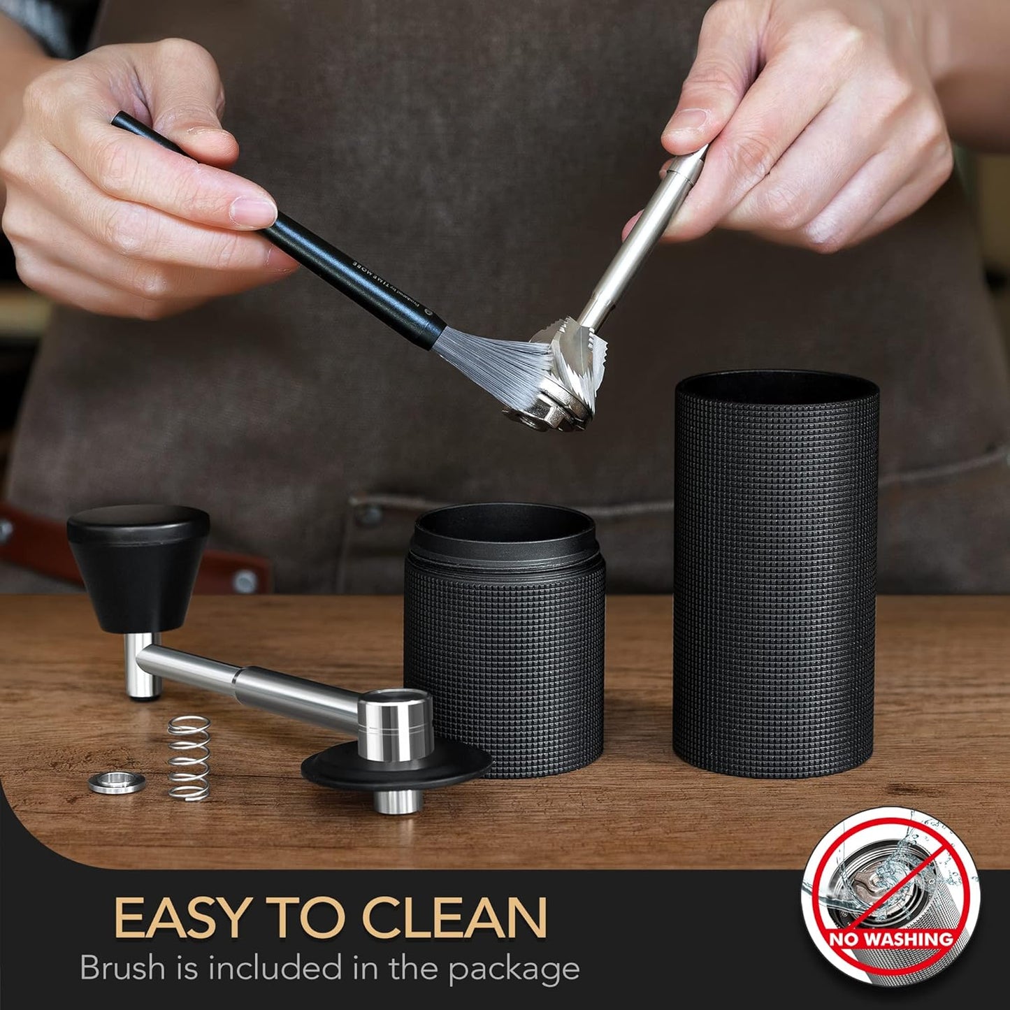 TIMEMORE Manual Coffee Grinder, Stainless Steel Conical Burr Coffee Grinder Manual, Capacity 30g Hand Coffee Grinder with Adjustable Setting, Pour Over Coffee Hand Grinder - Chestnut C3 max, Black