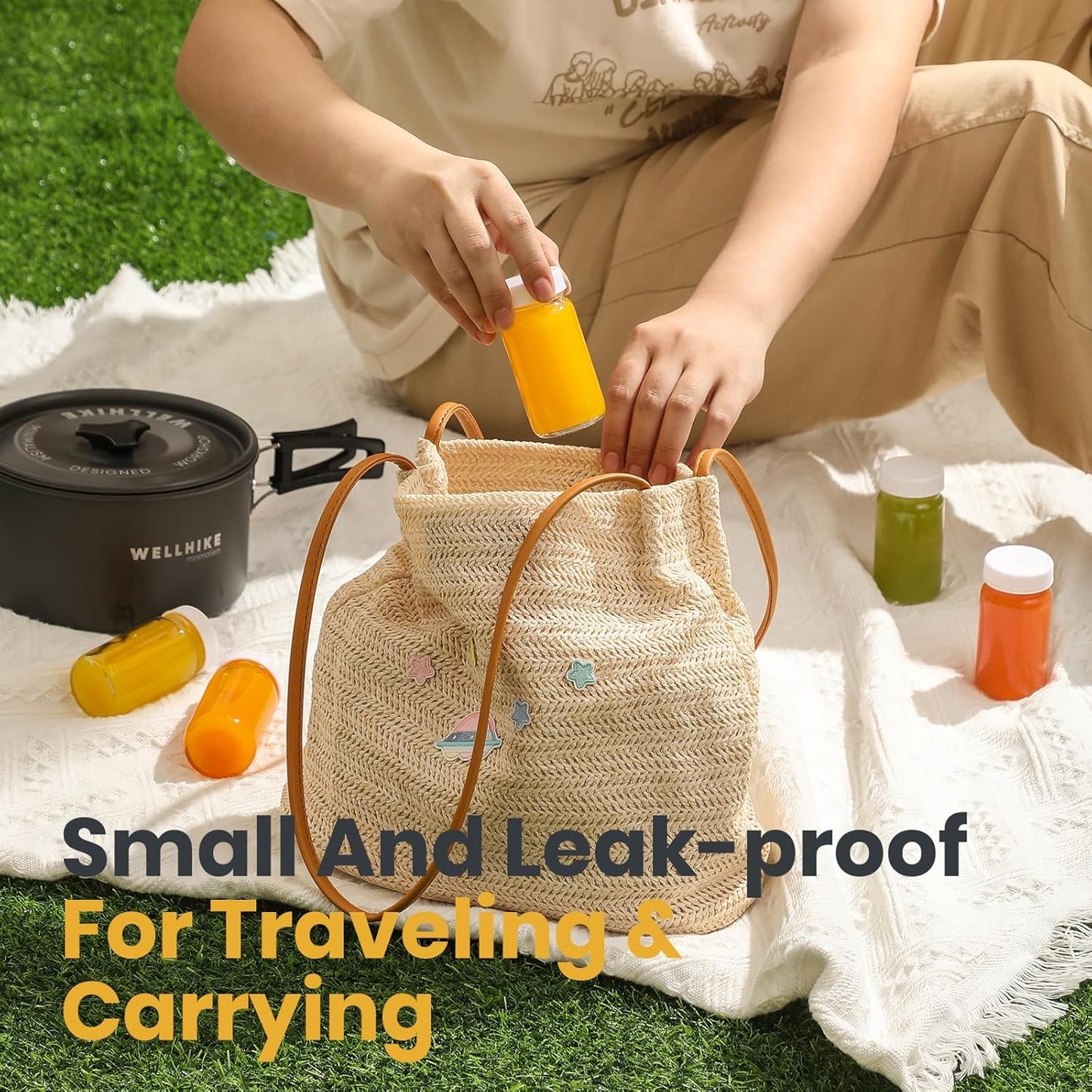 25 Pack 2 oz Glass Shot Bottles w/ White Lids & 25 Labels - Small Clear Jar for Ginger, Wellness Shot, Juice, Sample, Whiskey - Travel Essentials Mini Bottles - Wide Mouth, Leakproof, Dishwasher Safe