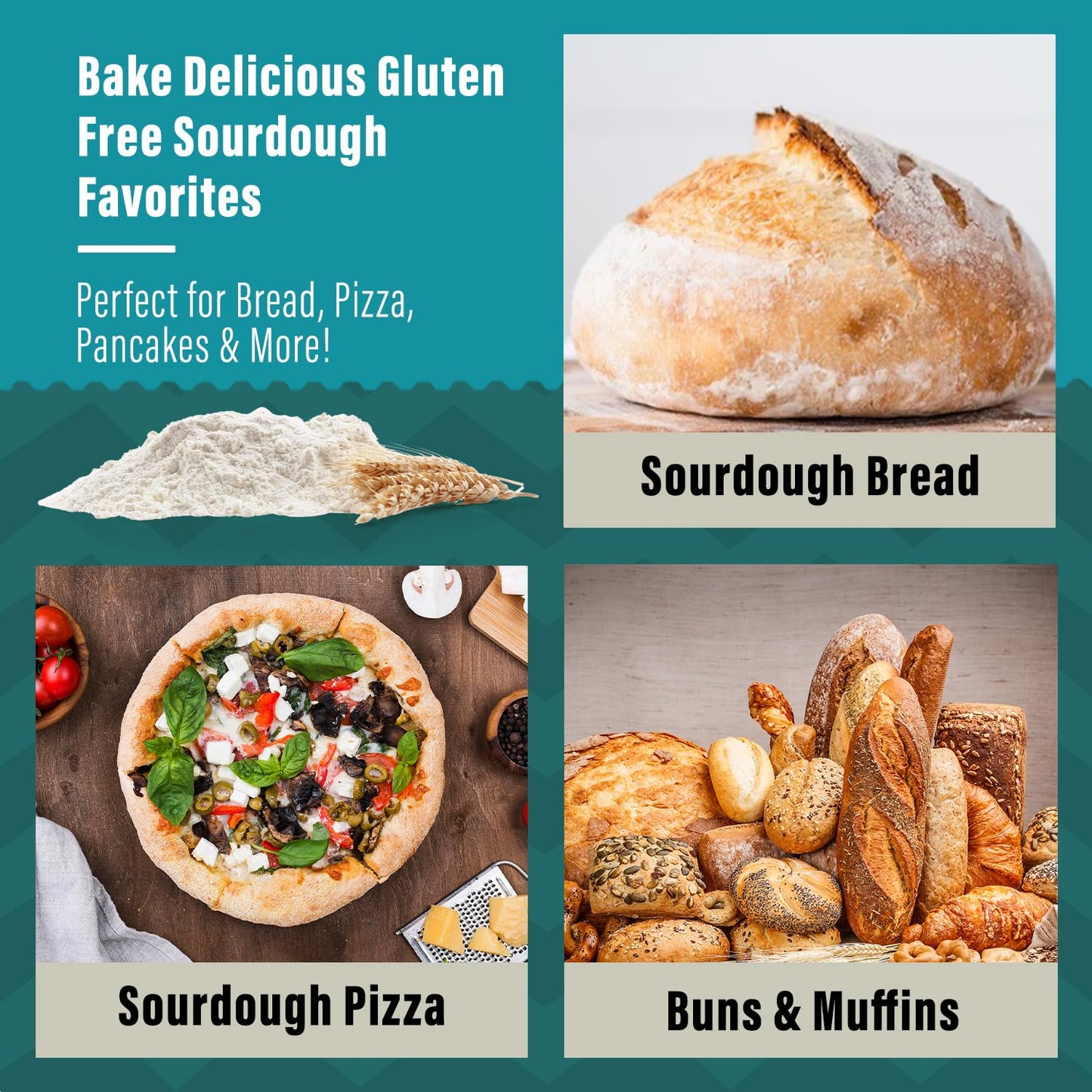 MY RUSTIC ROOTS Gluten Free Sourdough Starter Culture – All Natural & Organic Sourdough Bread Starter - Beginner Friendly - Perfect for Baking Delicious Homemade Artisan Bread, Pizza & More - 12g