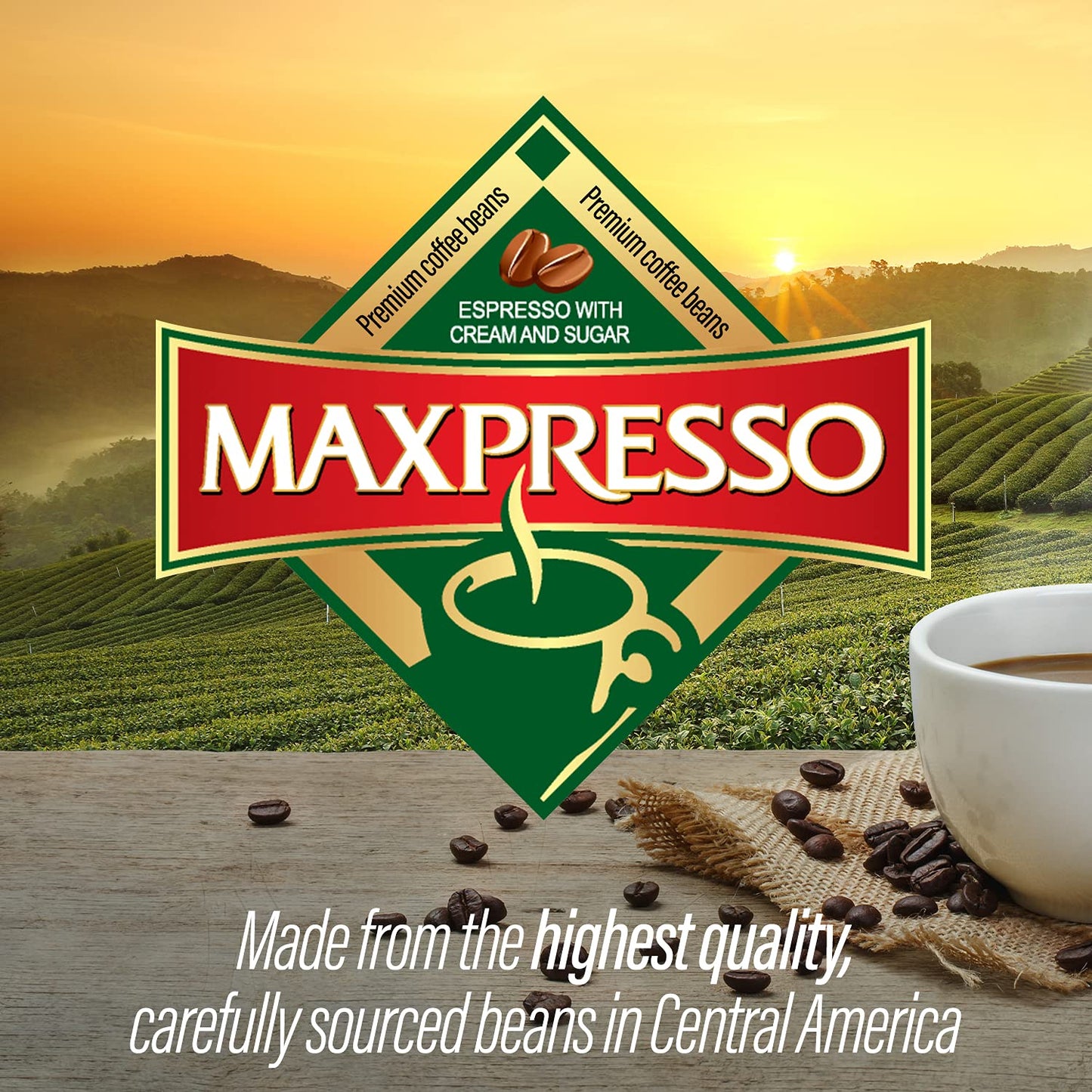 Maxpresso 3 in 1 Korean Instant Coffee Mix - Single Serve Sticks 40 Packets with Creamer and Sugar Premium Hot or Iced Coffee Blend Rich Flavor