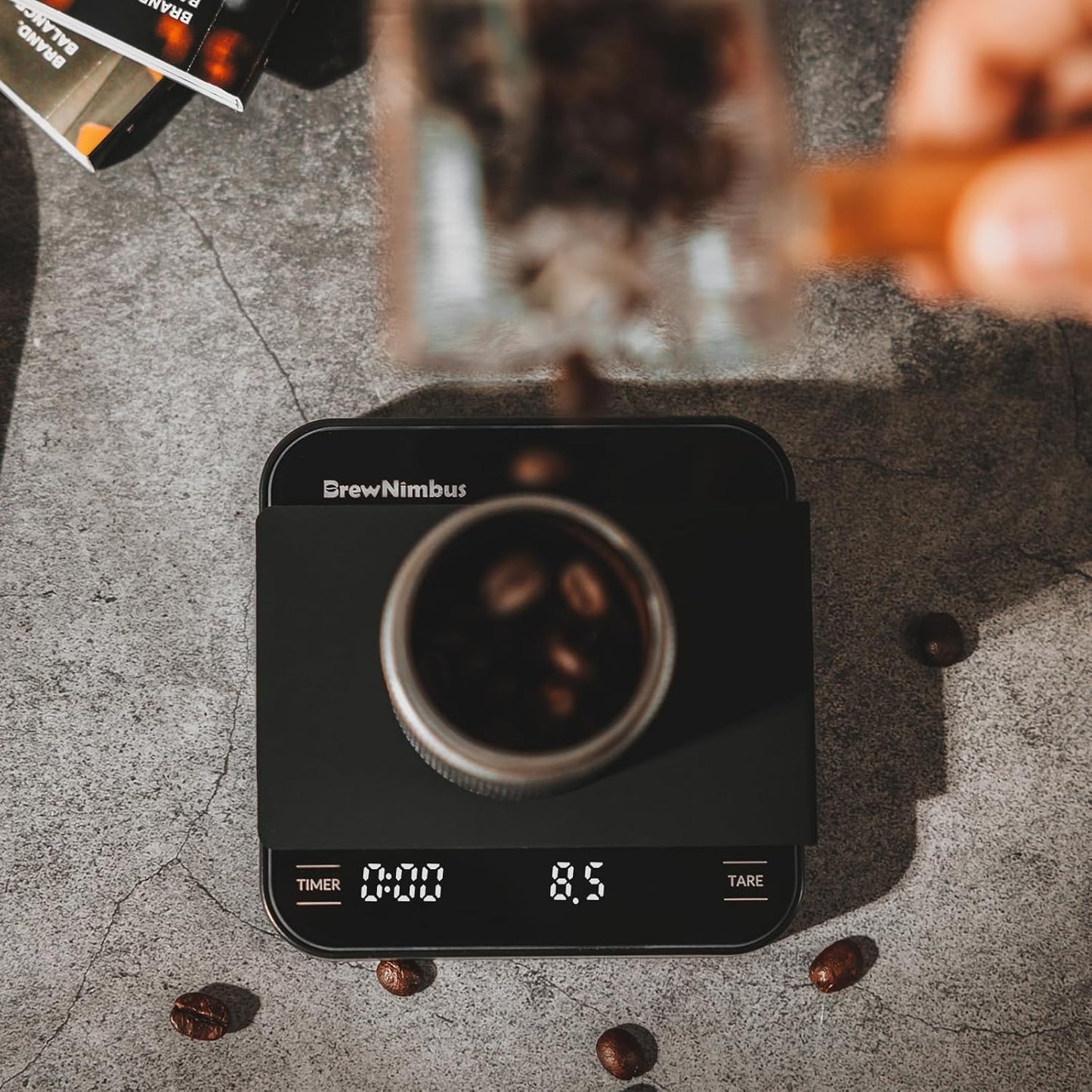 Mini Coffee Scale with Timer, 2kg/0.1g High Precision Scale for Espresso & Pour-Over, Portable Digital Kitchen Scale, 4 Modes & 3 Units, USB Charging, Tempered Glass Platform, Black