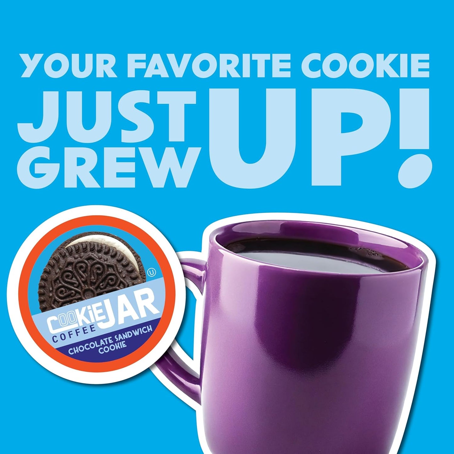 Cookie Jar Sandwich Cookie Coffee Pods, 40 Single-Serve Pods, Compatible with Keurig K Cup Brewers, Convenient Brewing, Smooth Aroma