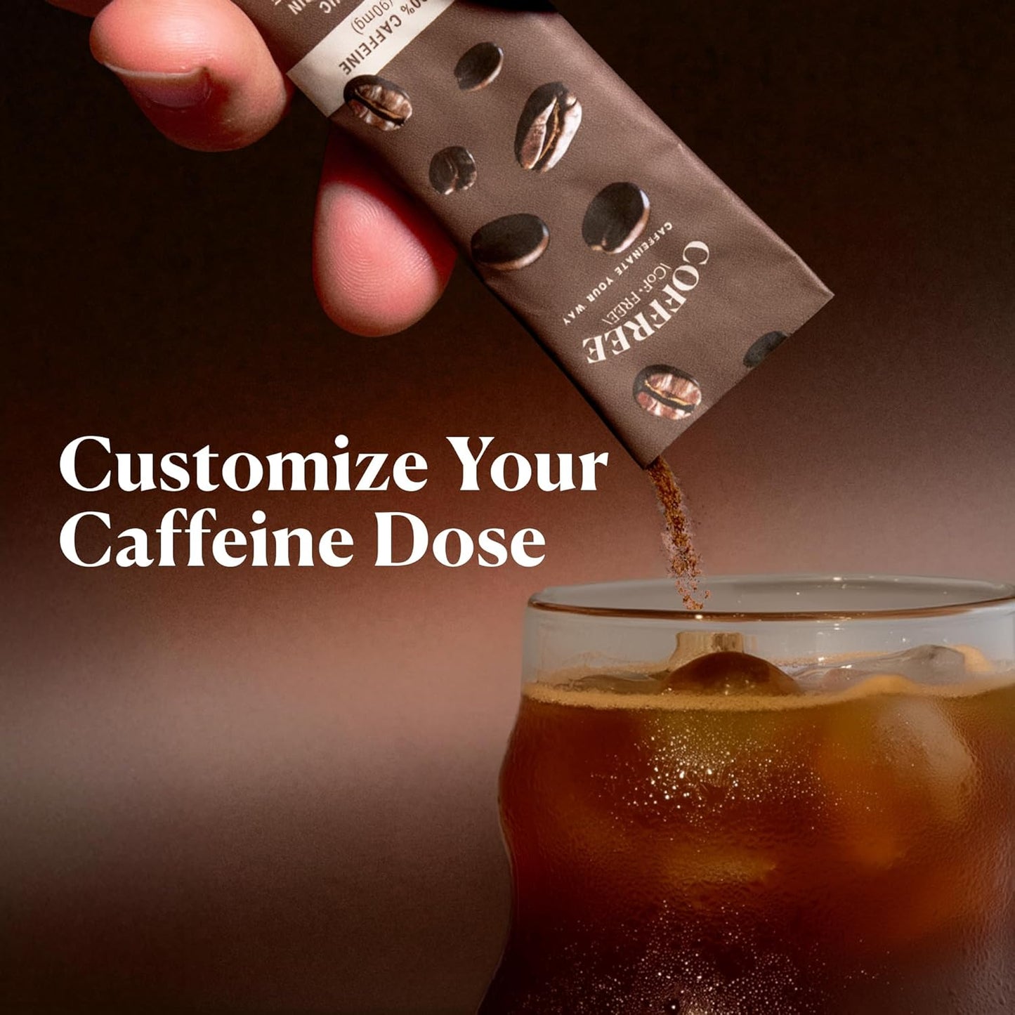 COFFREE Organic Instant Coffee Packets - Choose Your Caffeine Dose Variety Pack 0-150% - Low Acid, Mold Free Coffee Made with Arabica Coffee Beans - Hot or Cold Single Serve Packets 24 Count Box