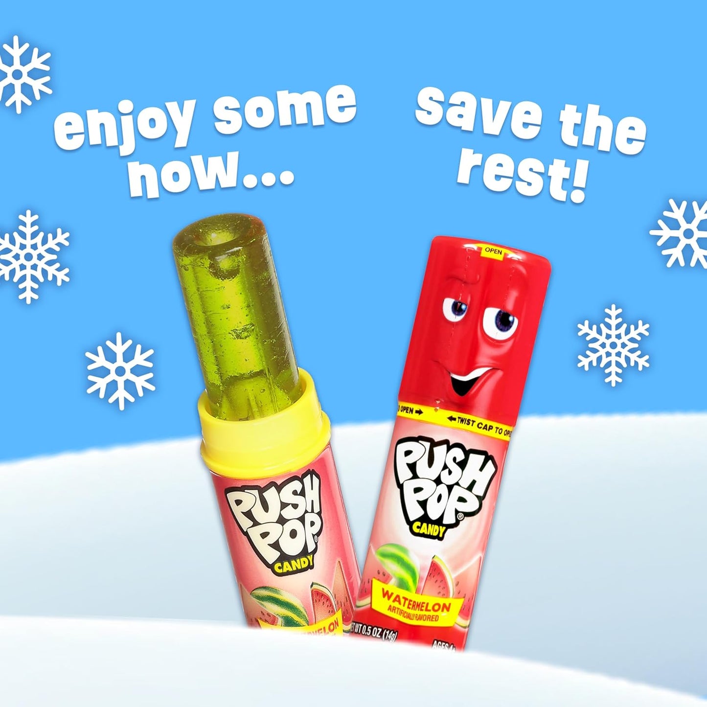 Push Pop Christmas Candy Variety Pack, 10 Ct Lollipops Individually Wrapped in Fruity Flavors, Bulk Individually Wrapped Hard Candy, Birthday Party Favors, Stocking Stuffers, Kids Gifts