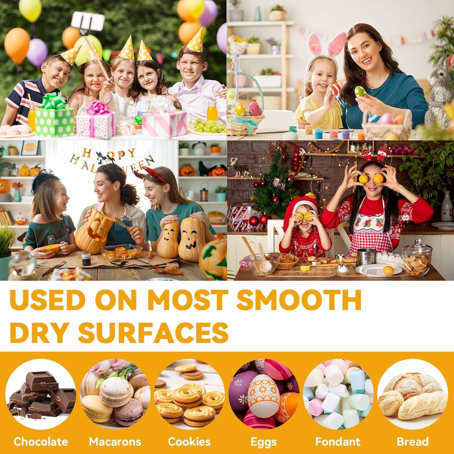 Edible Markers for Cookie Decorating, Food Coloring Marker, Upgrade Double Side Food Grade Pens for Decorating Fondant Cakes, Easter Eggs, Macaron, Frosting (3 Black Count(Pack of 1))