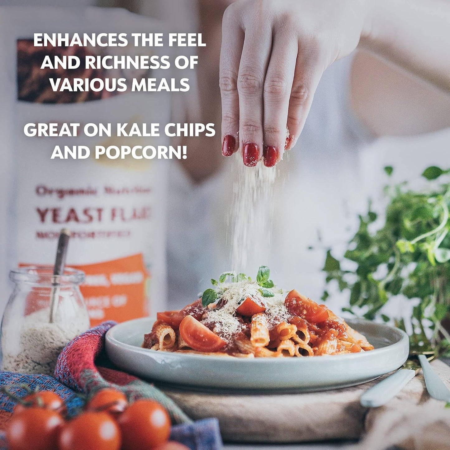 LOOV Organic Non-Fortified Nutritional Yeast Flakes - Vegan, Gluten Free, Non-GMO Unfortified Nooch - Good Source of Natural B-Vitamins - No Added Salt or Sugar - Resealable Bag, 8 Ounces (227 Grams)