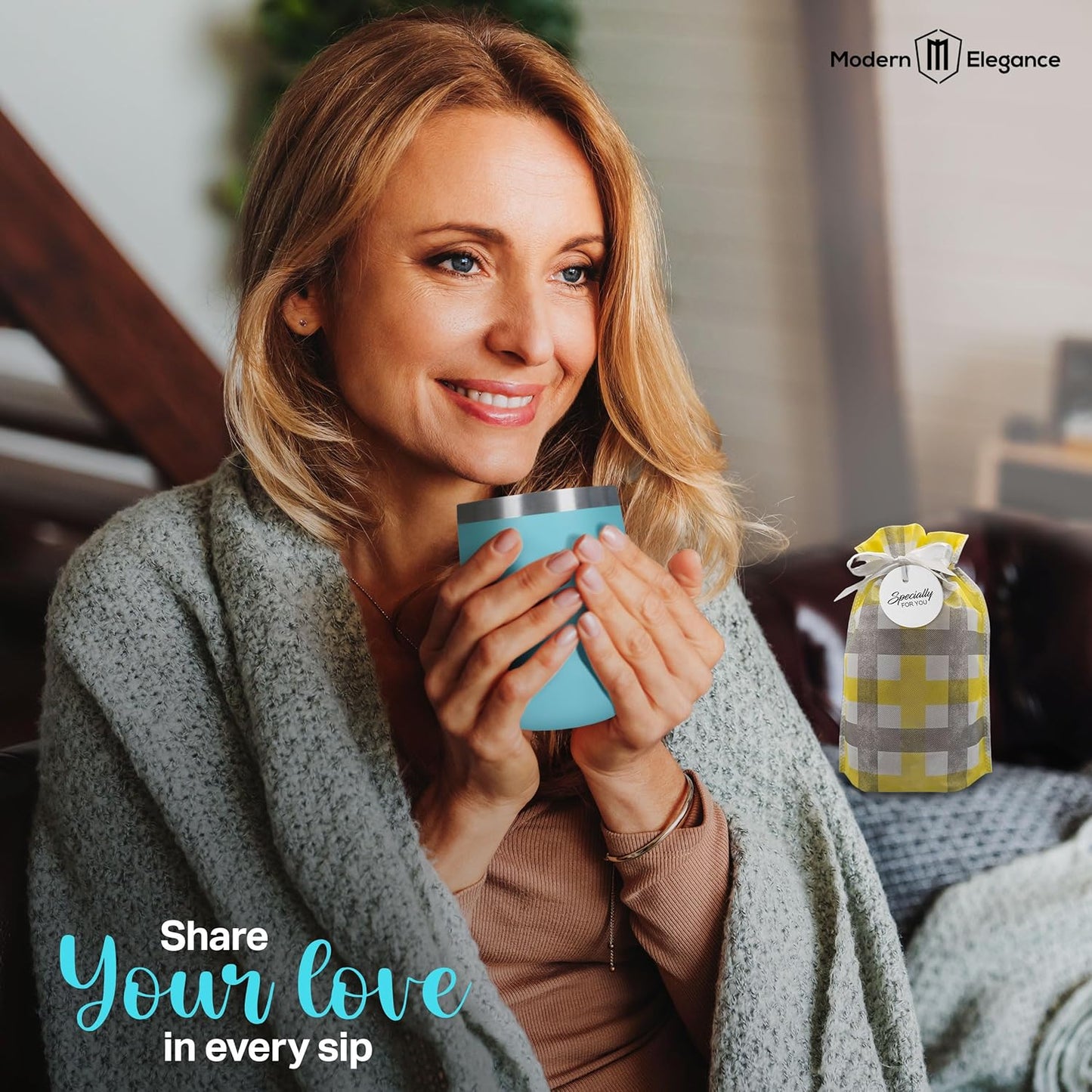 Tea Gift Set for Women & Men – Includes Assorted Teas, Elegant Mug & Honey (Teal)