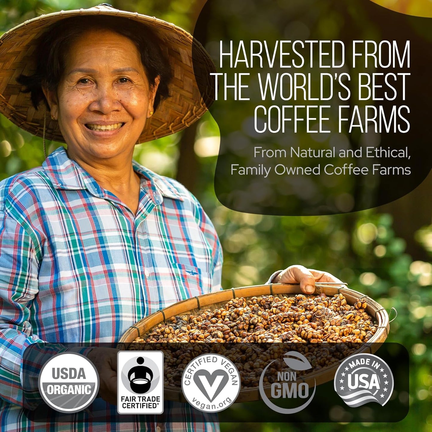 La Republica Founders Reserve Decaf Instant Mushroom Coffee Organic (35 Servings), Premium 50% More Shrooms, Rich Flavor