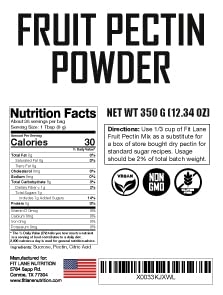 Fruit Pectin Powder for Jams and Jellies - Natural, Vegan and NON-GMO. Premium Bulk ingredient - 350 Grams (12.35 oz) Value Size Bag