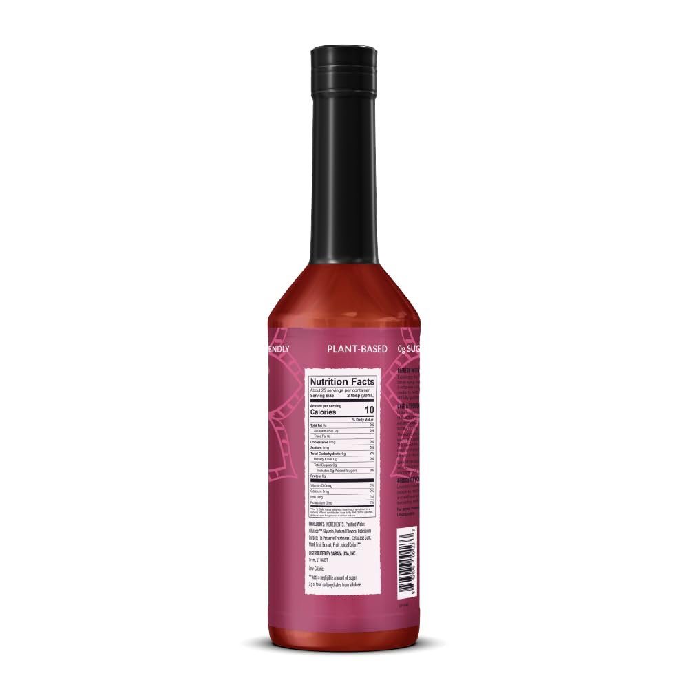 Lakanto Simple Flavoring Syrup - Monk Fruit Sweetener with Allulose, Perfect for Coffee, Tea, Cocktails, Snow Cones, Sodas, Other Drinks, Keto, Vegan (Raspberry - 25.4 fl oz)