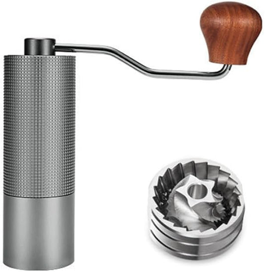 Manual Coffee Grinder, Adjustable Grinding Settings, Stainless Steel Burrs, Portable Hand-Cranked Coffee Grinder, For Espresso, Drip Filter, French Press Filter, Compact And Durable (white)