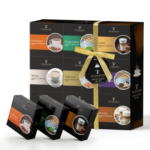 Coffee Gifts - 9 Flavoured Instant Coffee Gift Set, Gourmet Coffee, gifts for coffee lovers, Coffee Sampler Gift Set, For Coffee Gift Basket |With Hazelnut, Caramel |Gifts For Women & Men
