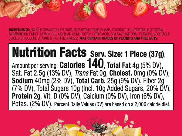 Bobo's Oat Bites Stuff'd Strawberry Lemonade, Pack of 30 (1.3 oz Bites), Gluten Free Whole Grain Rolled Oats
