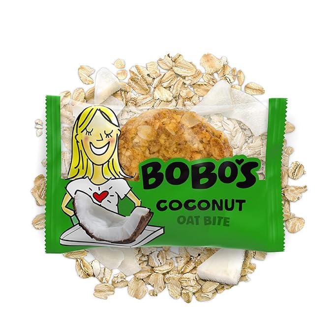 Bobo's Oat Bites, Coconut, 1.3 oz Bites (30 Pack Box), Gluten Free Whole Grain Snack, Vegan On-The-Go