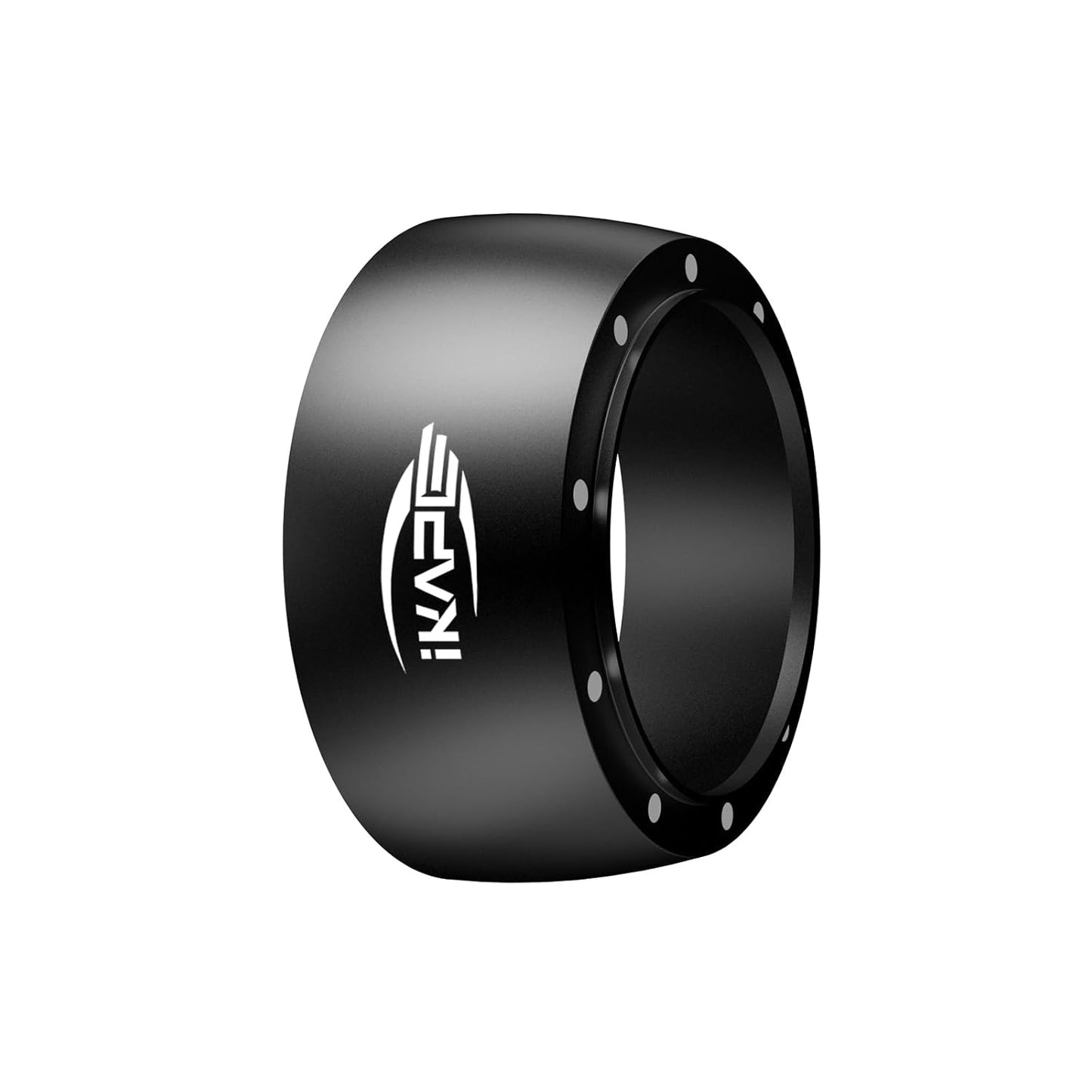 IKAPE 53mm Magnetic Dosing Funnel, Espresso Ring Compatible with 53 mm Bottomless Portafilter - with 10 Small Magnet (Black)