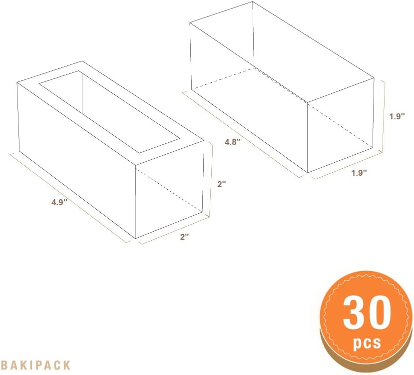 BAKIPACK 30 Kraft Macaron Gift Boxes, Macarons Box with Clear Window (4.8" x 1.9" x 1.9") - Valentine's Day