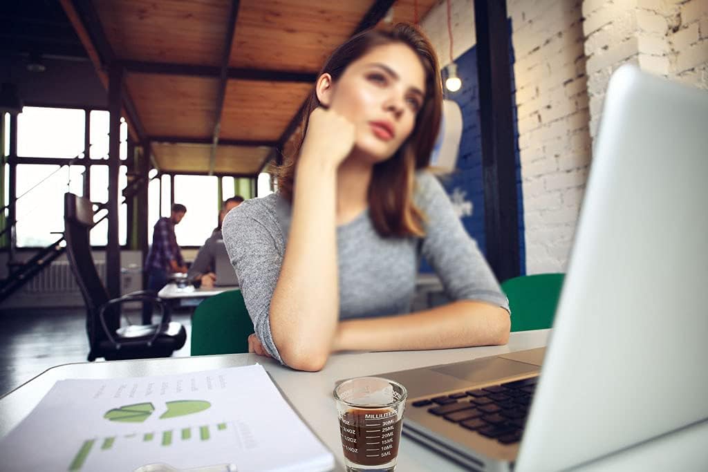 Shot Glasses Measuring cup Espresso Shot Glass Liquid Heavy Wine Glass 2 Pack 26-Incremental Measurement 1oz, 6 Tsp, 2 Tbs, 30ml by TIYOORTA (2 pack white)