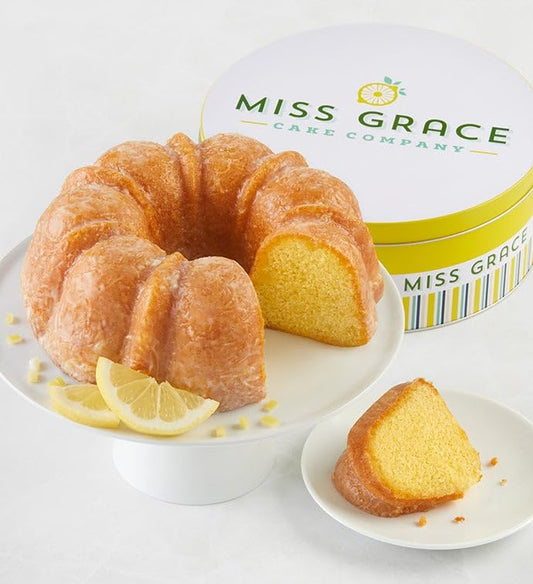 Cheryl's Cookies® Miss Grace Lemon Cake in Tin, Handmade with Freshly Squeezed Lemons, Lemon Glazed, Kosher, For Any Occasion, Birthday, Anniversaries, Congratulations, 12 Servings