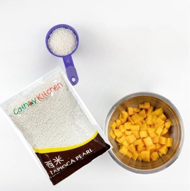 Sago Tapioca Pearls from Cassava | Best for Bubble Boba Milk Tea, Non-GMO Certified, Gluten-Free, Desserts Sago Ball, Soup, or Sauce Thickening 12 Oz Per Pack (3 Pack)