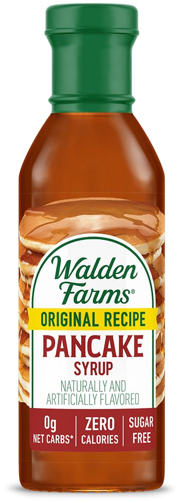 Walden Farms Pancake Syrup – Perfect for Pancakes, Waffles, Desserts – Zero Calorie, Sugar-Free, Low Carb, Keto-Friendly, Gluten-Free, Vegan – 12 oz Bottle